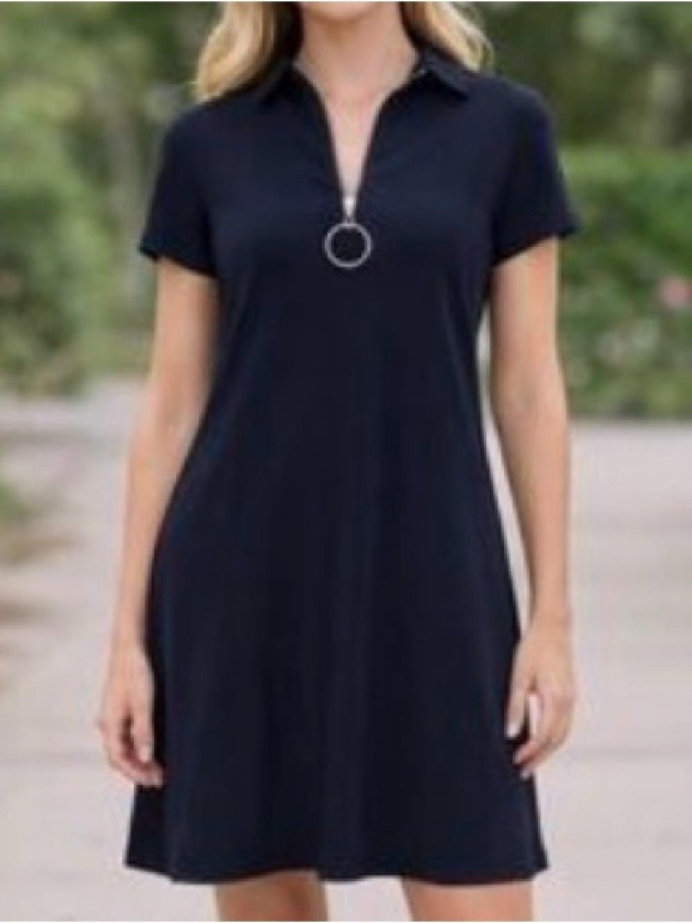MSK Petite Navy Zip-Up Dress